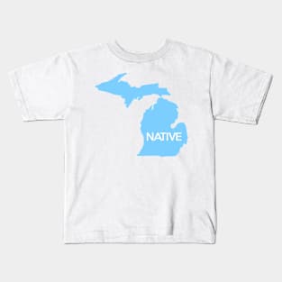 Michigan Native MI Pride Detroit Home Blue Kids T-Shirt